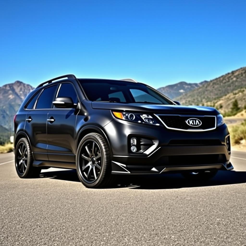 A modified 2012 Kia Sorento showcasing an aggressive and sporty design