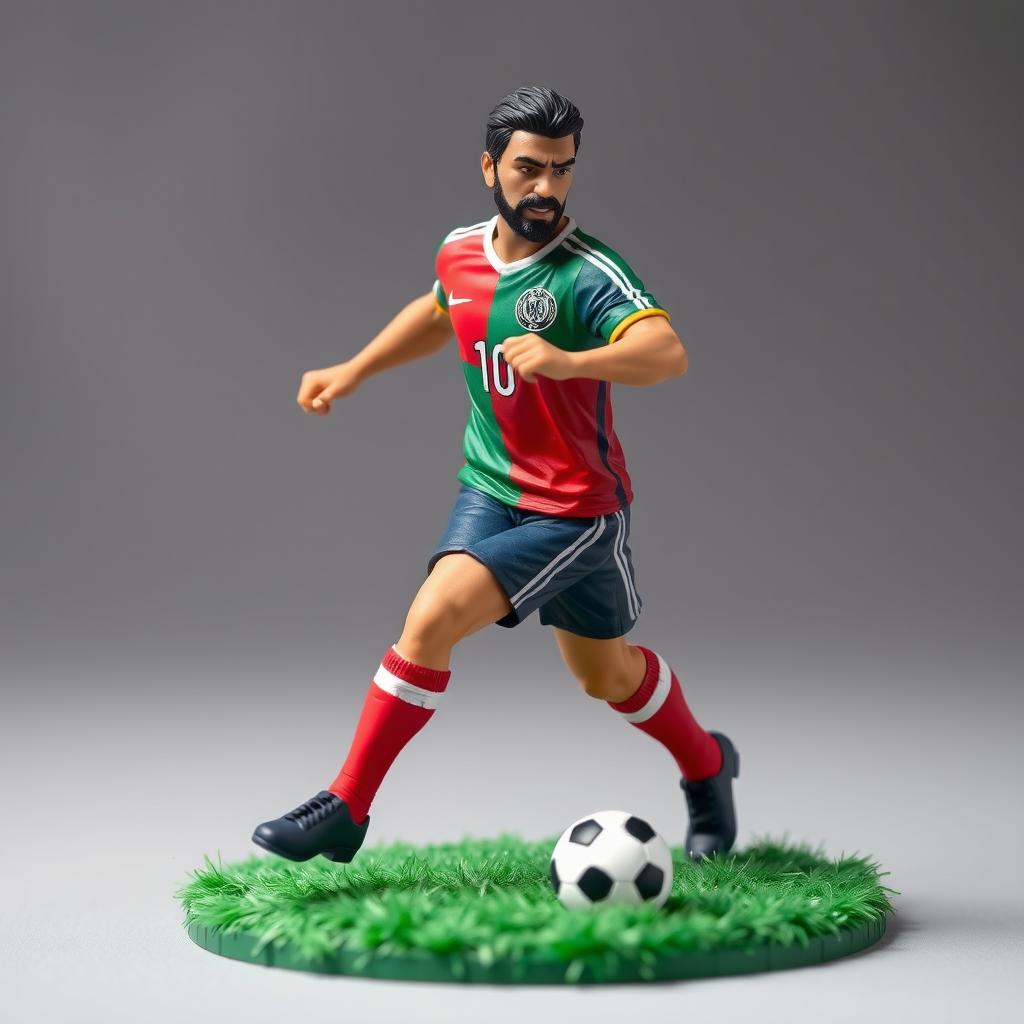 An action figure of Mehdi Taremi, capturing his dynamic pose as an athlete