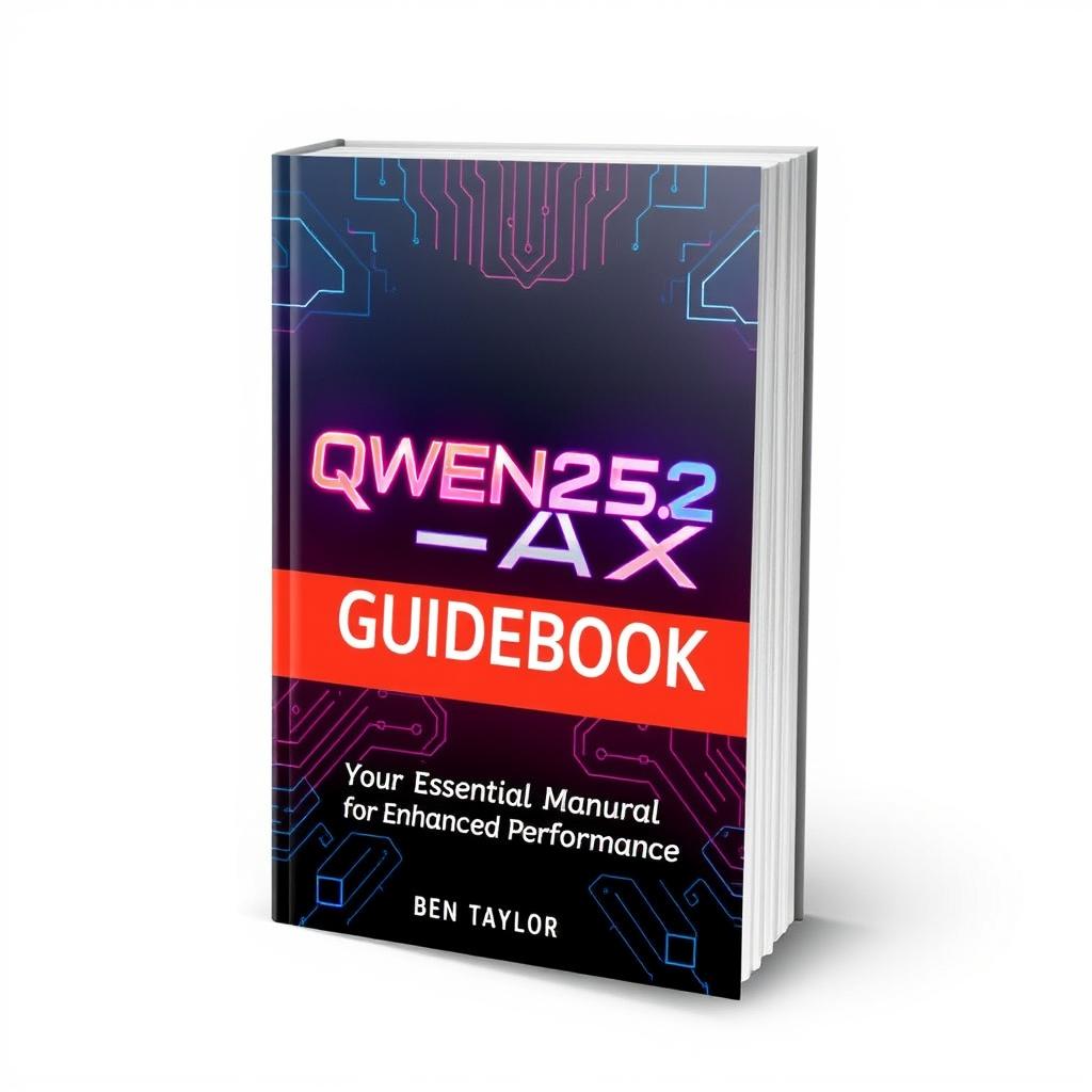A beautifully designed cover for the guidebook titled 'QWEN2