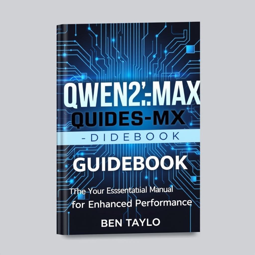 A captivating cover design for the guidebook titled 'QWEN2