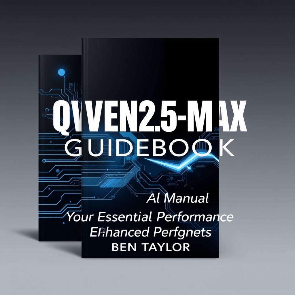 An elegant and modern cover design for the guidebook titled 'QWEN2