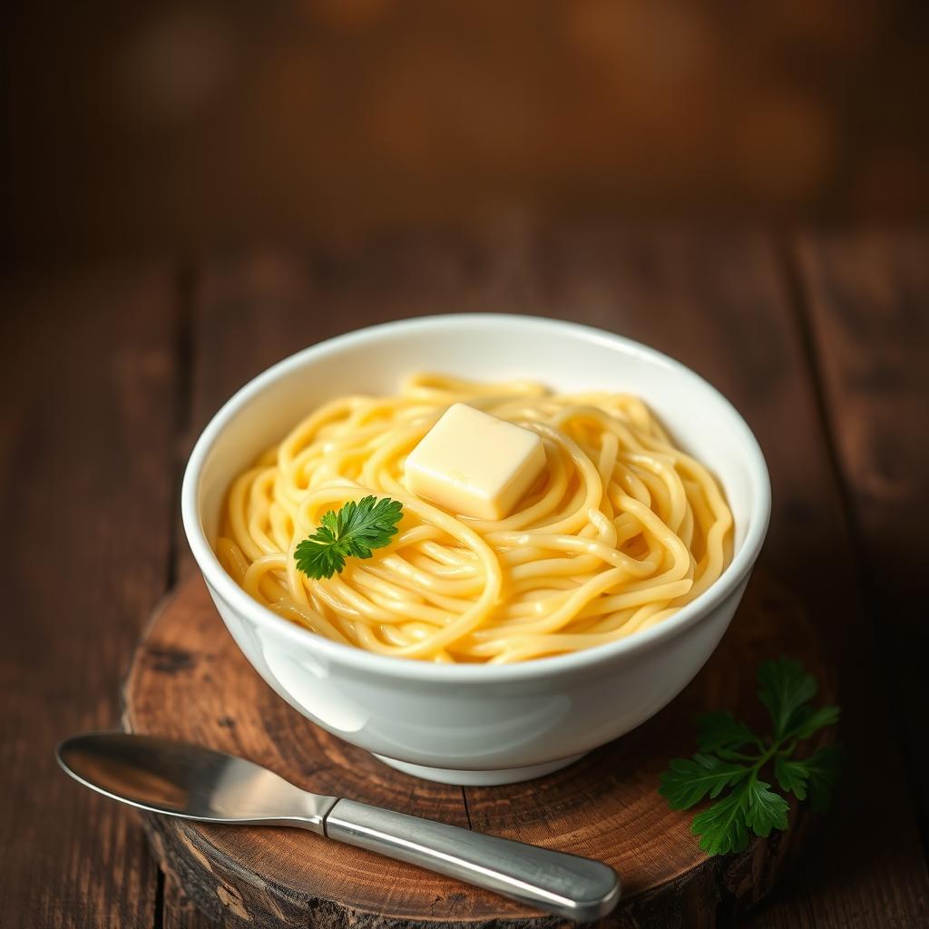 Butter Maggi – A luscious, creamy bowl of Maggi noodles that appear buttery, smooth, and indulgent