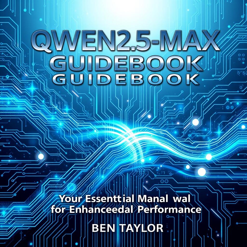 An eye-catching cover design for the guidebook titled 'QWEN2