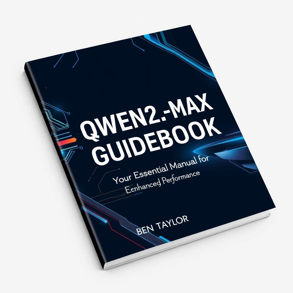 A striking cover design for the guidebook titled 'QWEN2