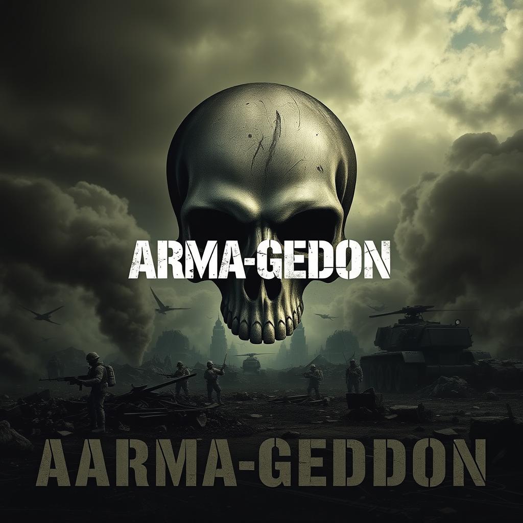 A military-themed banner featuring a dark, apocalyptic atmosphere