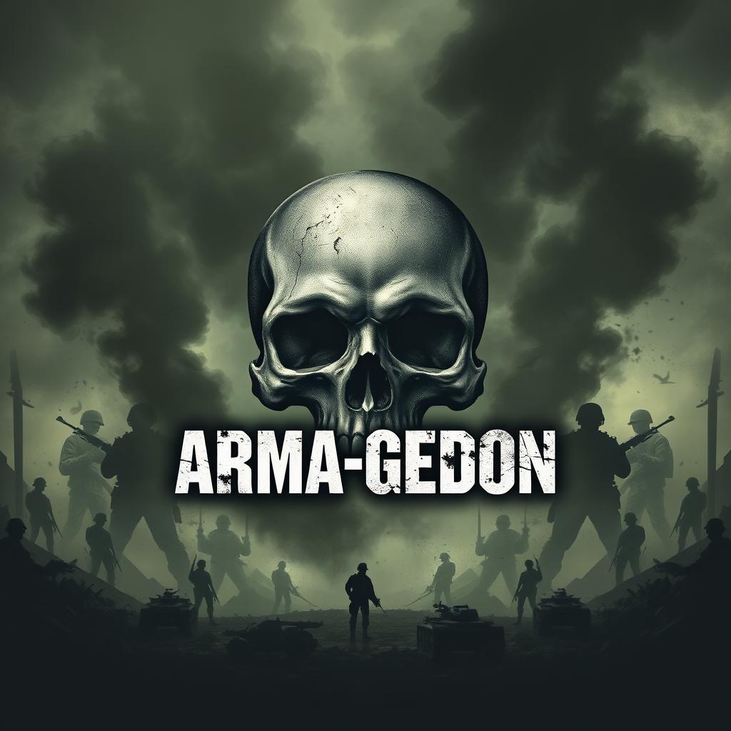 A military-themed banner exuding a dark, apocalyptic atmosphere