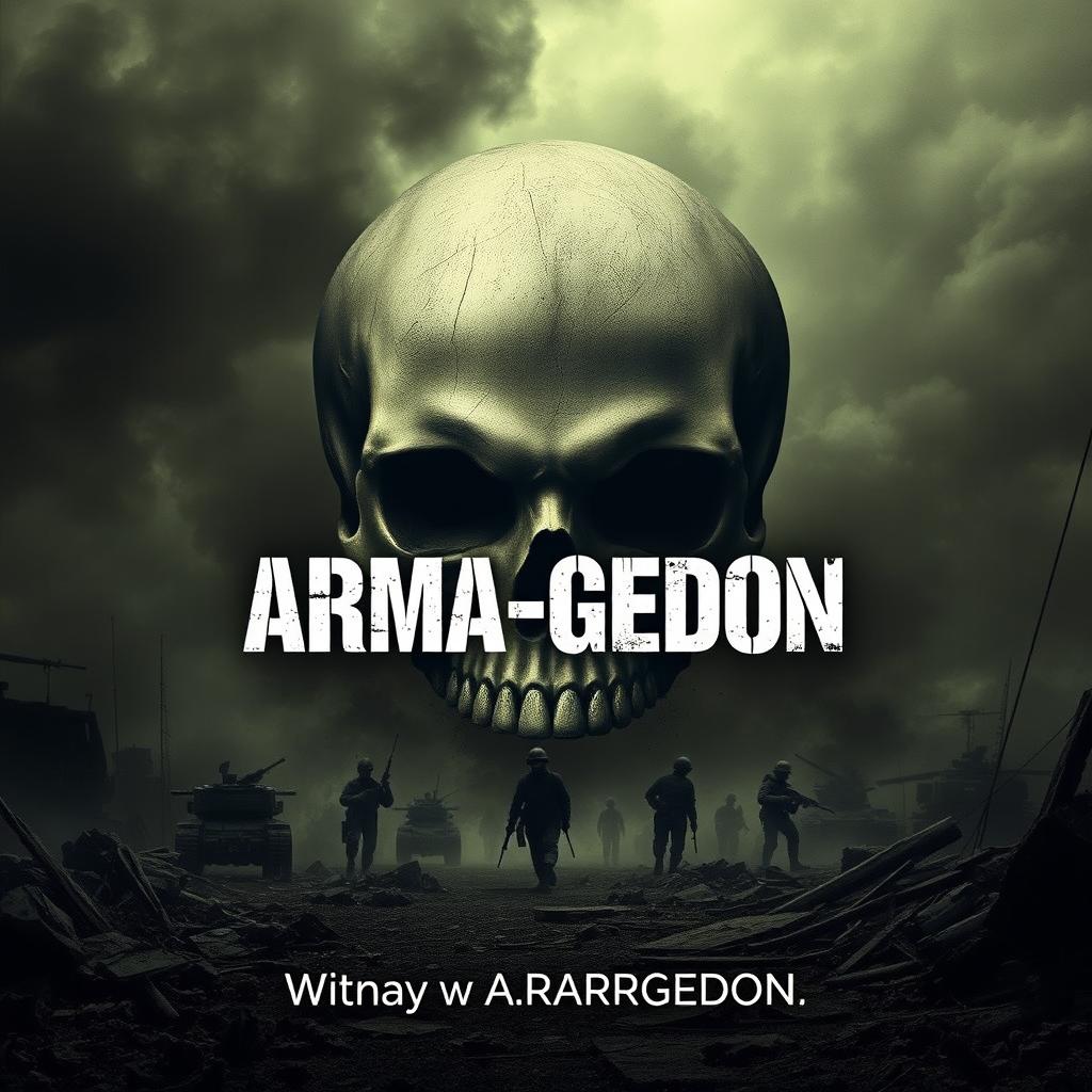 A military-themed banner with a dark, apocalyptic atmosphere