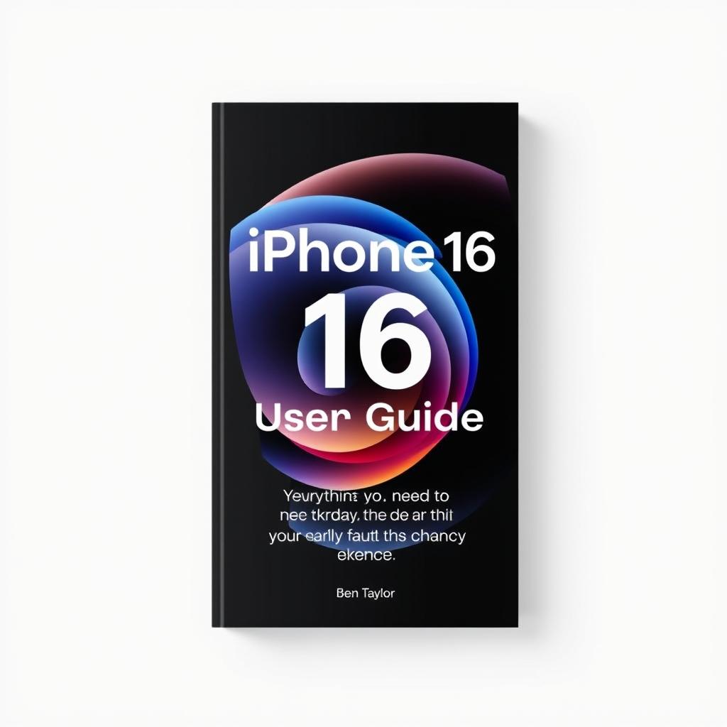A captivating cover design for the user guide titled 'IPHONE 16 USER GUIDE' by Ben Taylor