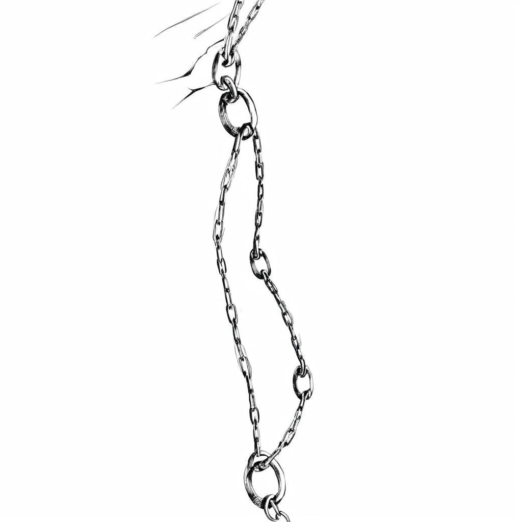 Stylized Kurapika's Judgement Chain: Intricate Minimalism in Black and ...