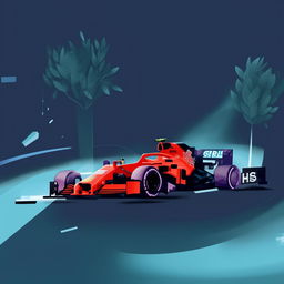 Illustration depicting F1 driver Charles Leclerc engaging in a therapy session, sitting in a calming environment, possibly speaking to a therapist or following a stress reduction technique.