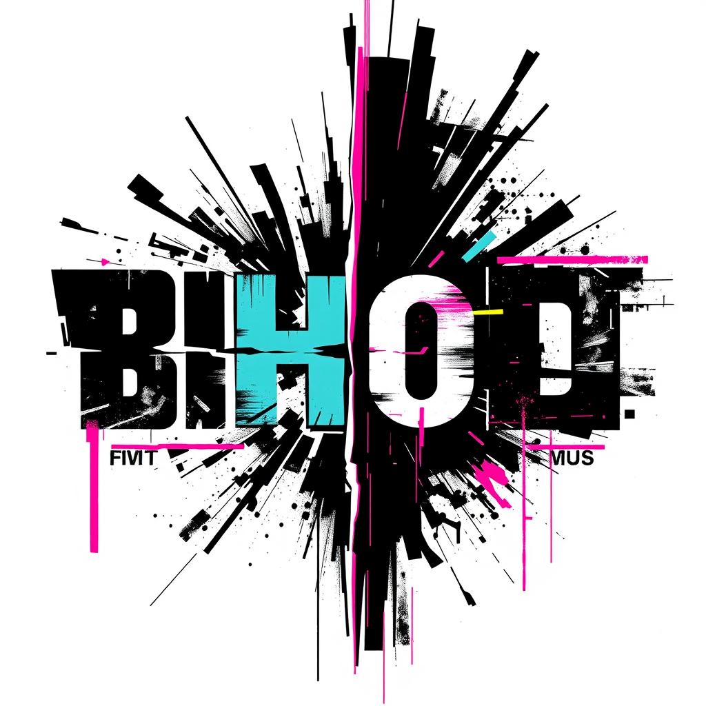 A graphic poster design exploring the theme of bipolarity, featuring abstract expressive typography with fragmented letterforms