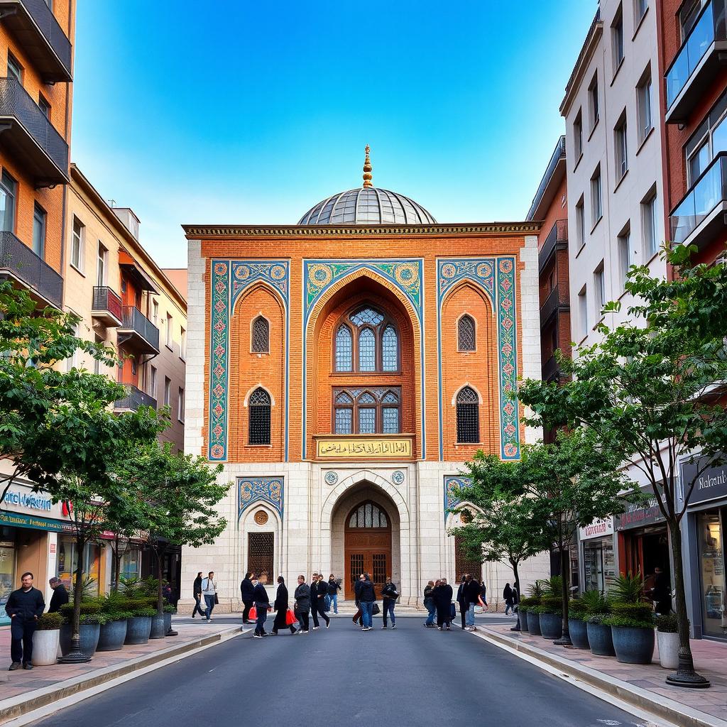 An Iranian Islamic religious site from the Safavid era, located in the center of a bustling city street