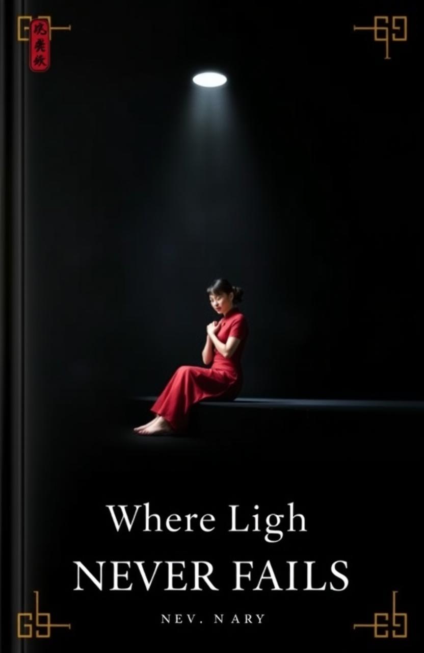 A book cover for a novel titled 'Where the Light Never Falls'