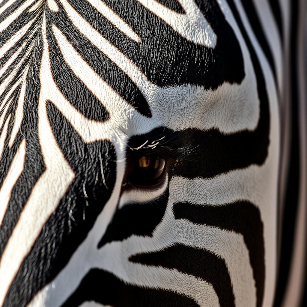 A stunning close-up of a zebra's fur showcasing the intricate patterns of black and white stripes