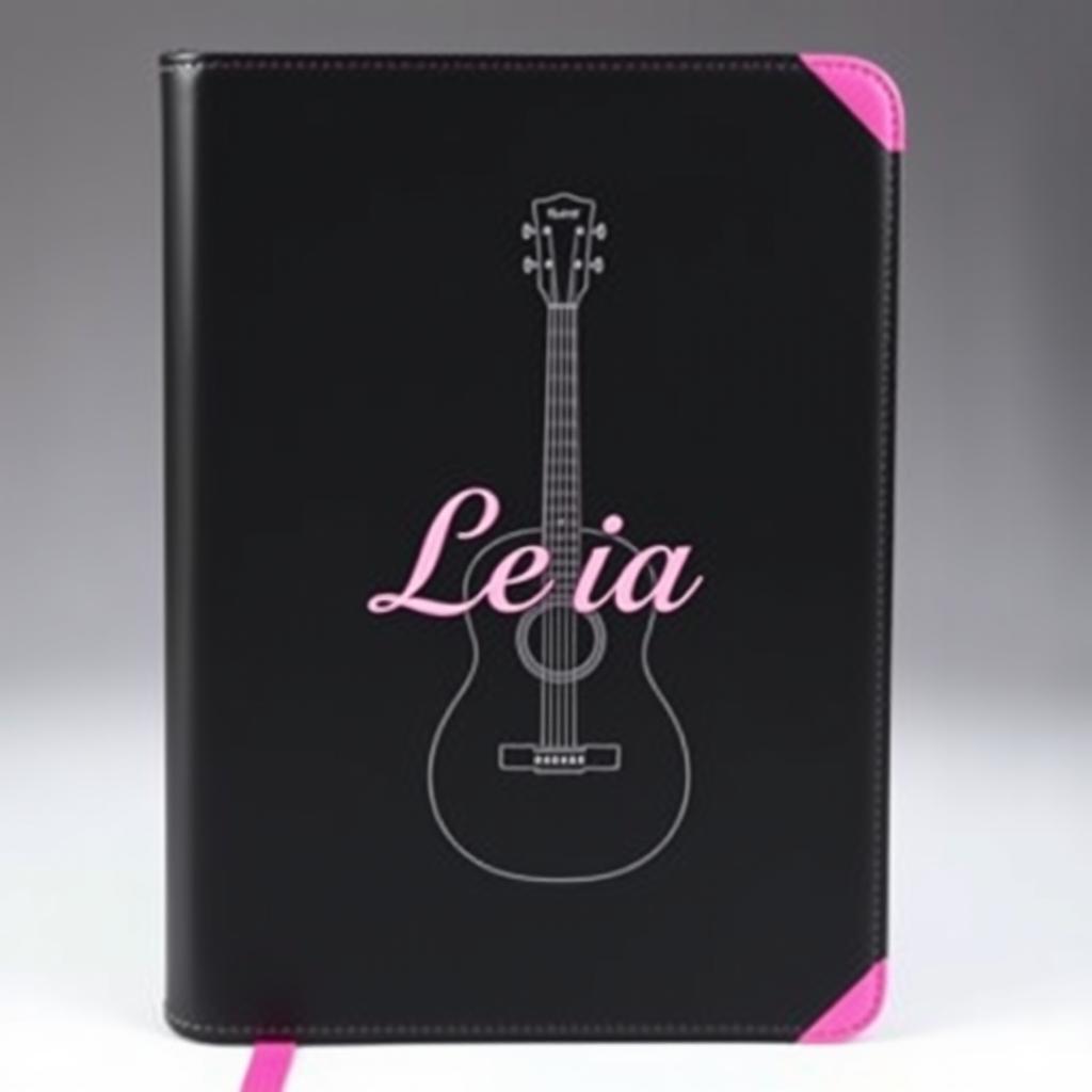 A modern Bible cover in black and pink, featuring a sleek design with no floral patterns