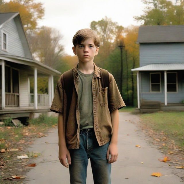 An early 21st century small northeastern American village with a 12-year-old boy named Lucas Stone being portrayed as a turbulent protagonist.