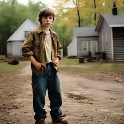 An early 21st century small northeastern American village with a 12-year-old boy named Lucas Stone being portrayed as a turbulent protagonist.