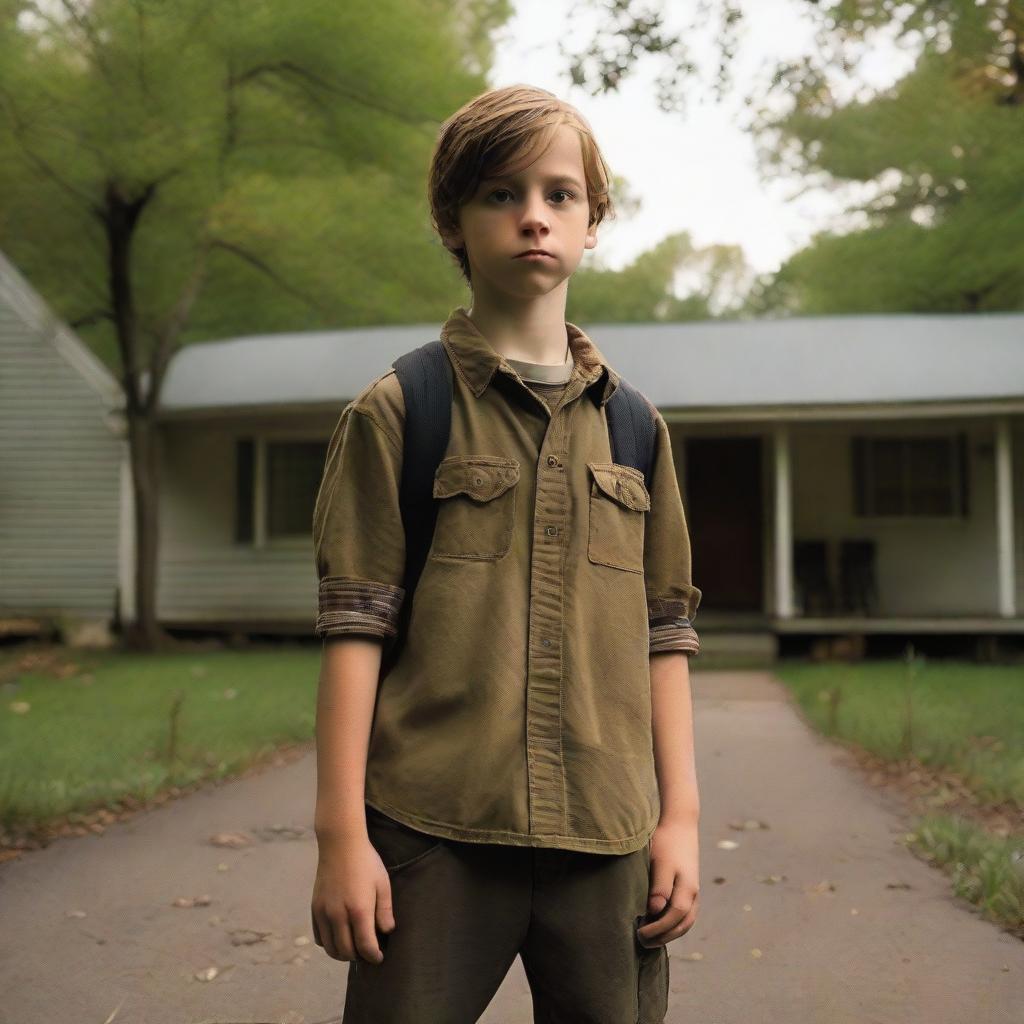 An early 21st century small northeastern American village with a 12-year-old boy named Lucas Stone being portrayed as a turbulent protagonist.