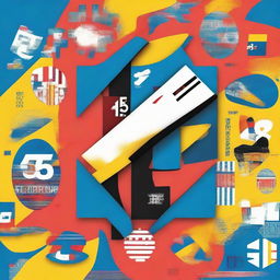 Revise the 'The FiveFiVe' logo to include urban street art elements while maintaining the vibrant colors, Dominican Republic cultural symbols, the island's silhouette, creative typography, and fashion-forward elements.