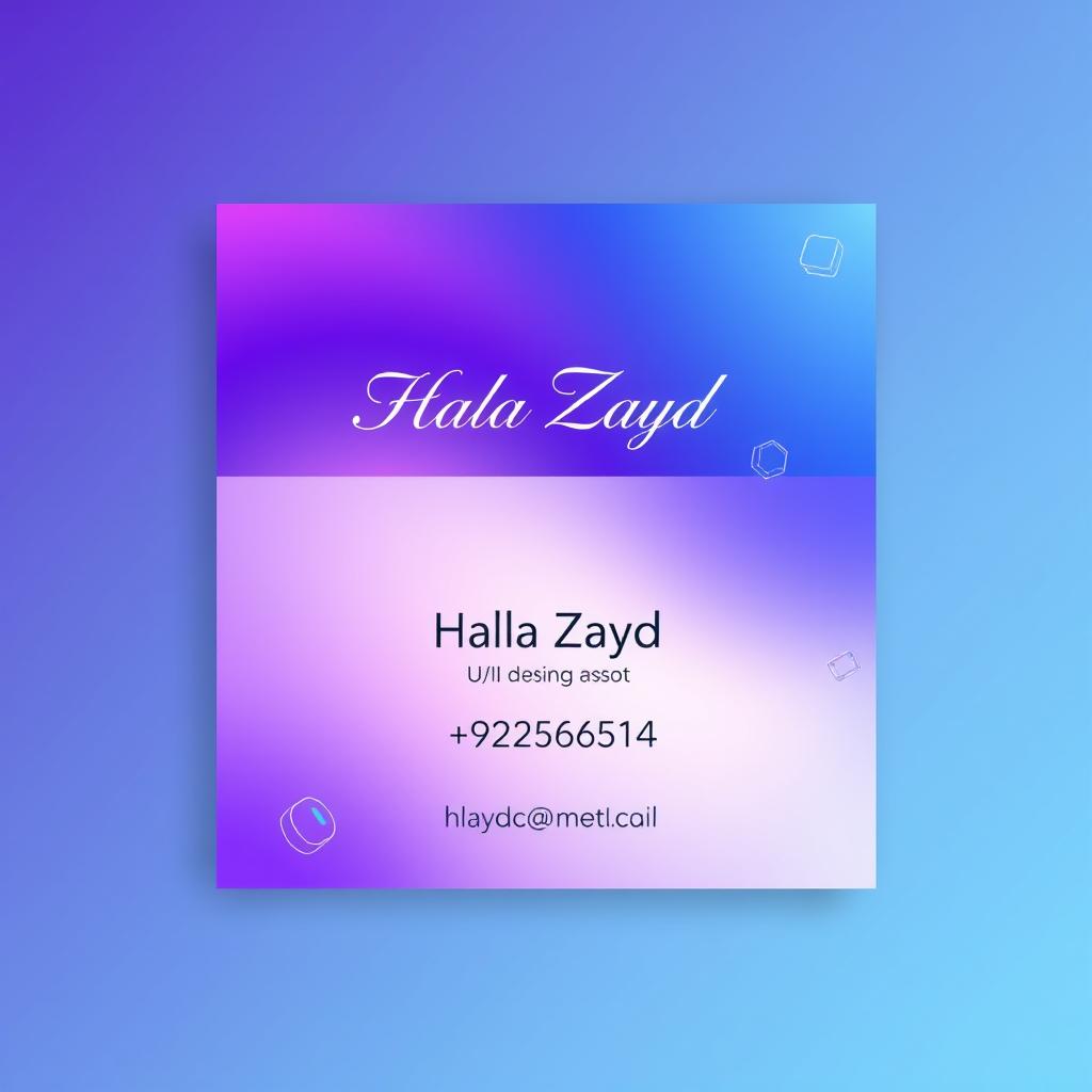A horizontal business card design for a UX/UI designer named Hala Zayd