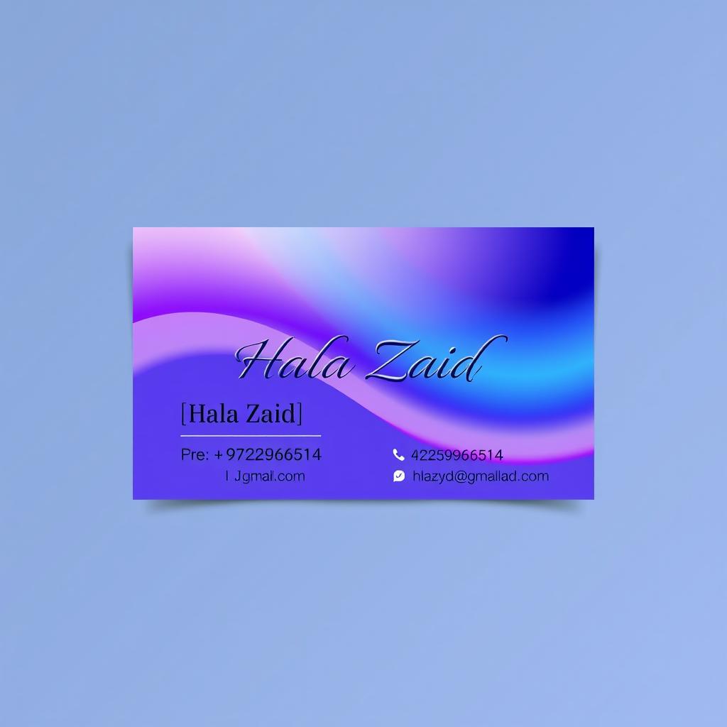 A professional business card design for a UX/UI designer named Hala Zaid