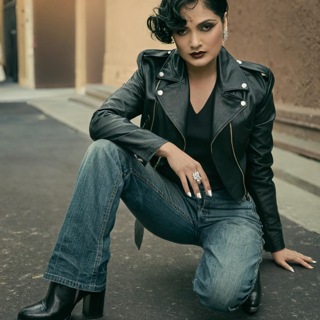 {
  "transformation": "portrait_angle_change",
  "source_view": "direct_frontal",
  "target_view": "3/4_angle",
  "angle_degrees": 45,
  "style": "1920s_hollywood_glamour",
  "color_mode": "black_and_white",
  "contrast": "high",
  "lighting": {
    "type": "studio_spot",
    "effect": "chiaroscuro",
    "highlights": "strong_on_one_side",
    "shadows": "deep_on_opposite_side",
    "reference": "george_hurrell_portraits"
  },
  "subject": {
    "gaze_direction": "slightly_away_from_camera",
    "preserve": ["distinctive_features", "facial_expression", "identity"]
  },
  "technical_details": {
    "focus": "sharp_on_eyes",
    "skin_texture": "smooth_luminous",
    "finish": "silver_gelatin_print_appearance"
  },
  "mood": "timeless_elegant_dramatic",
  "purpose": "showcase_facial_dimension"
}
