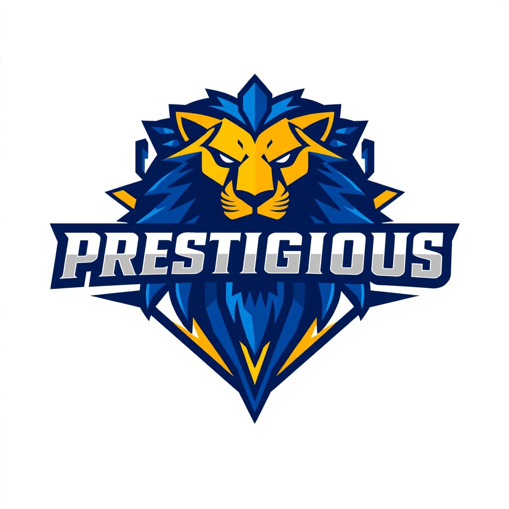 A unique and captivating logo for a gaming clan featuring the word 'Prestigious' in bold and modern typography