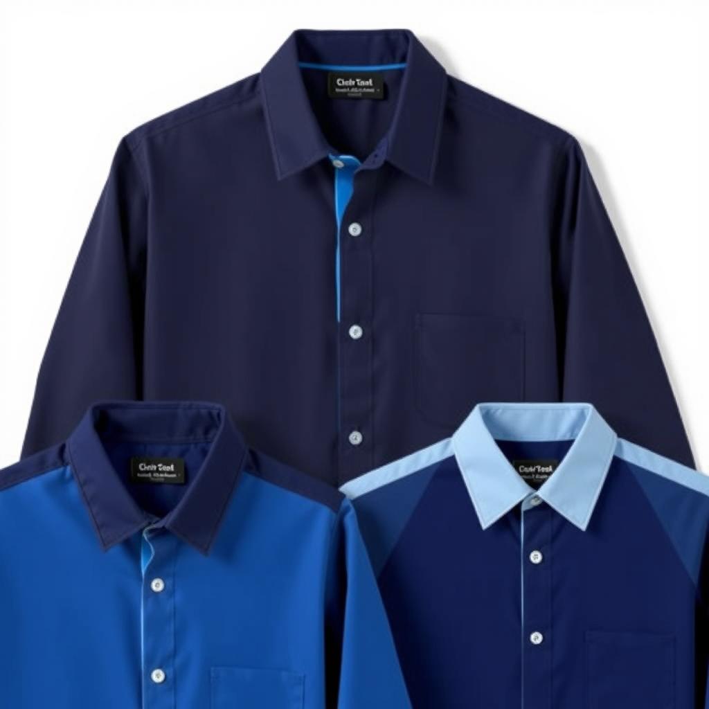 A collection of school uniform shirts designed for both boys and girls