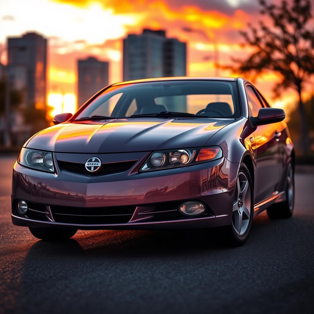 A highly detailed artistic rendering of a Saturn Ion car, showcasing its sleek design and unique features