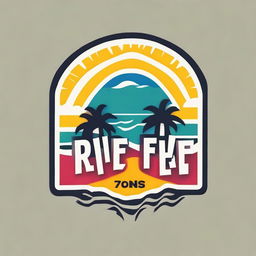 Rework the 'The FiveFiVe' logo with inspiration from modern Vallejo style, while keeping the vibrant colors, Dominican symbols, island silhouette, creative typography, and fashion-forward elements.