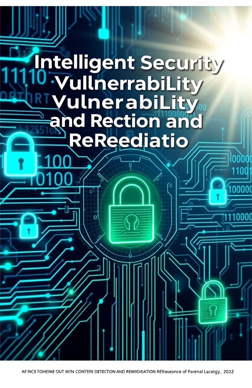 An A4 portrait cover design focused on the theme of 'Intelligent Security Vulnerability Detection and Remediation'