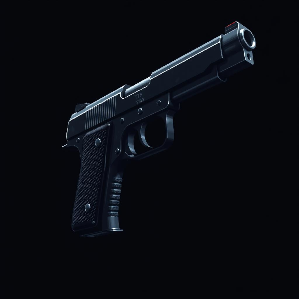 A highly detailed pixel art representation of a Soviet TT-48 pistol, angled at 45 degrees