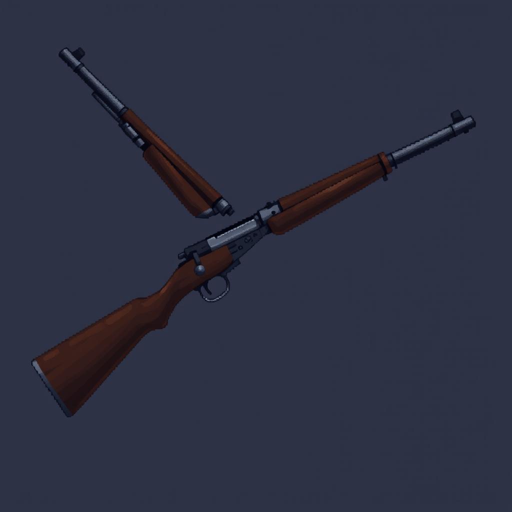 A detailed pixel art representation of a Soviet Mosin-Nagant rifle, specifically the M1891/30 model, illustrated with precision