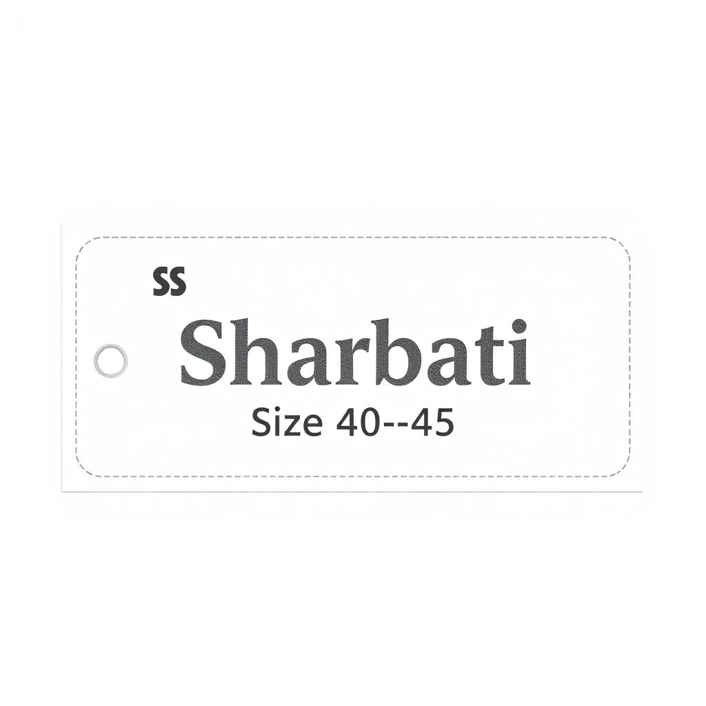 A simplified sock tag design (6cm x 18cm) with a pure white background