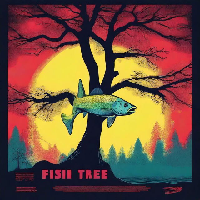 A high-quality digital art piece depicting a movie poster for a film titled 'Fish in a Tree'