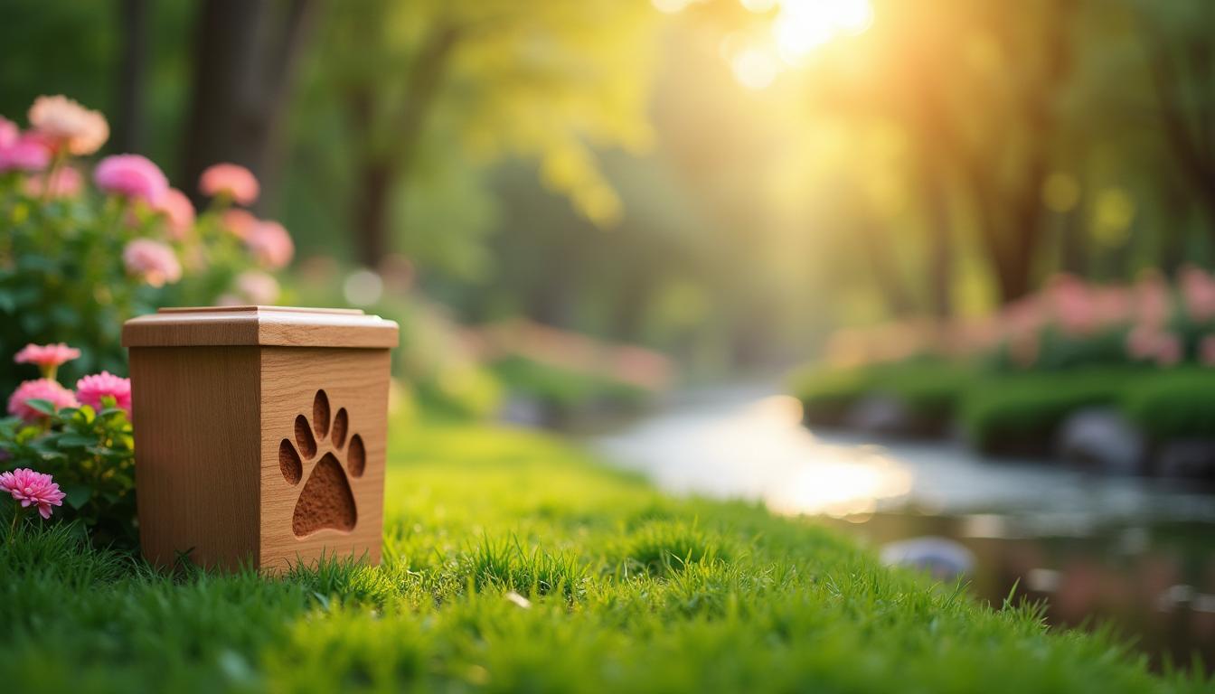 A serene and peaceful setting for a pet cremation service