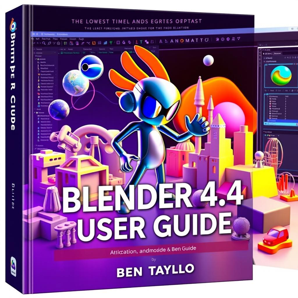 An artistic cover for the user guide titled 'Blender 4