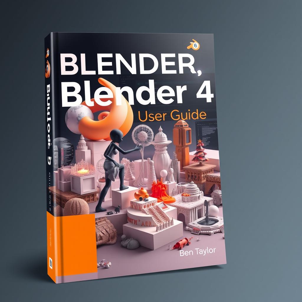 An elegant cover design for the user guide titled 'Blender 4