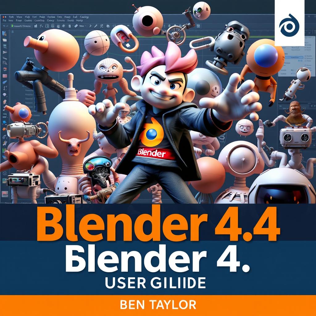 A captivating cover for the user guide titled 'Blender 4