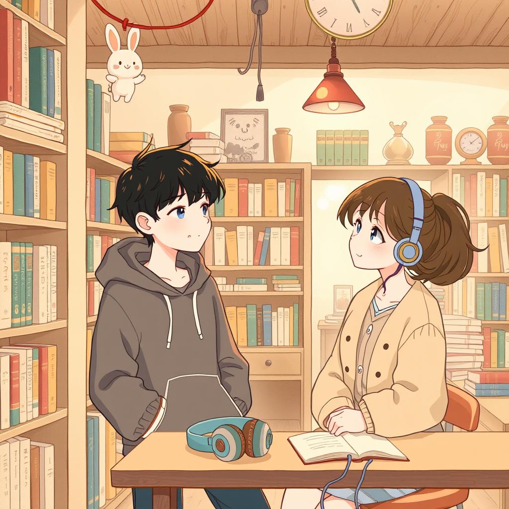 A sweet and charming illustration for the novel cover titled 'Caramel Days' by Fifyee