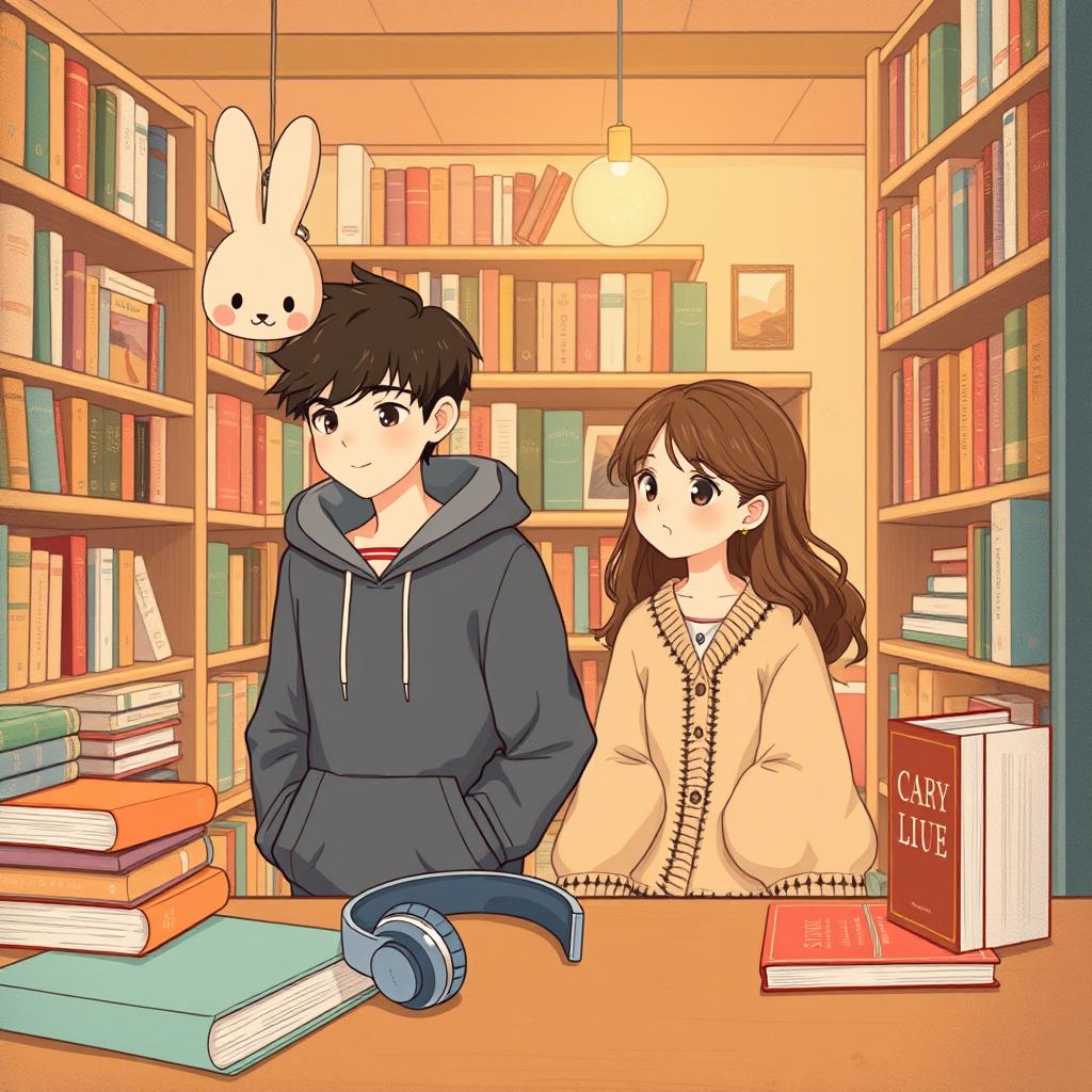 A sweet and charming illustration for the novel cover titled 'Caramel Days' by Fifyee