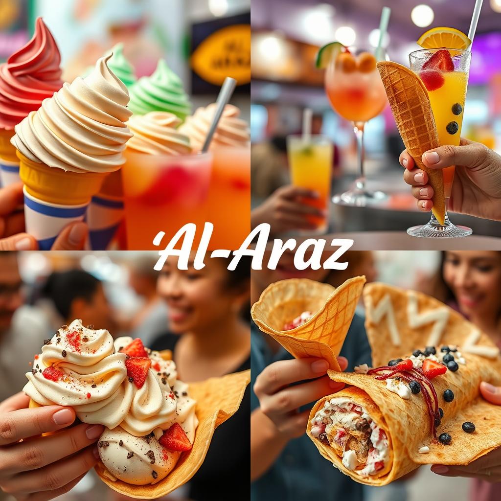 A captivating advertisement video for 'Al-Araz' ice cream shop, featuring a delightful array of offerings
