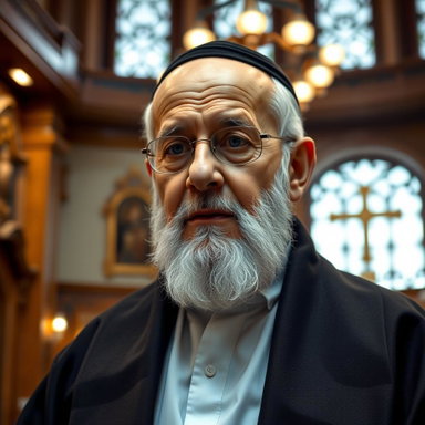 Distinguished Middle Eastern Elder Portrait: Rabbi Inspired by Mahmoud ...
