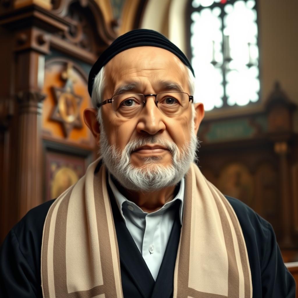 Distinguished Middle Eastern Elder Portrait: Rabbi Inspired by Mahmoud ...