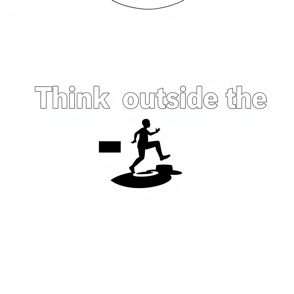 A creative t-shirt design featuring the caption "Think outside the ∫" in a clean modern font, specifically using Roboto or Lato
