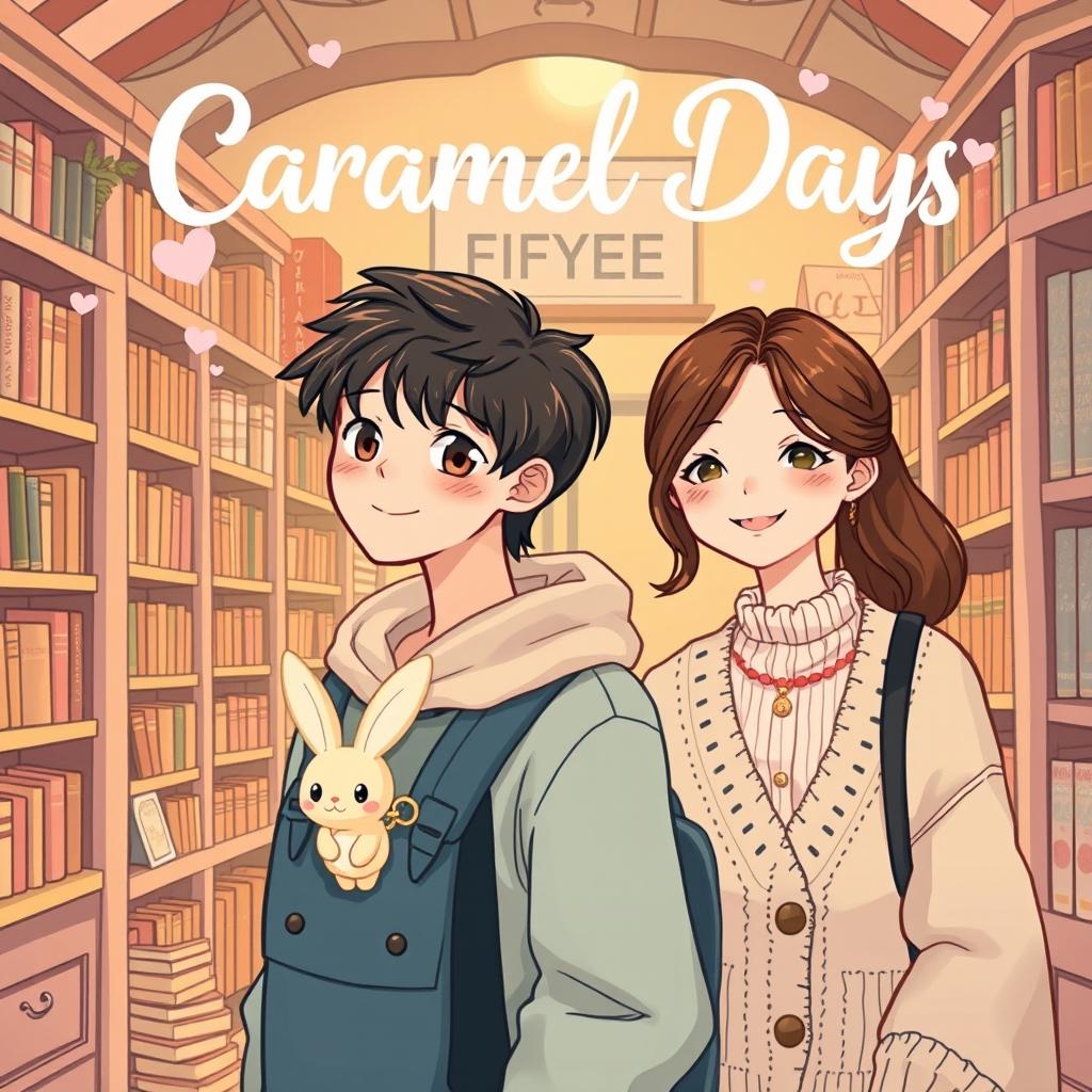 A charming and whimsical cover for the novel 'Caramel Days' by Fifyee