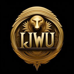 A logo design using a gold color scheme with the words 'RIP QUWU JR' incorporated into it.