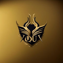 A logo design using a gold color scheme with the words 'RIP QUWU JR' incorporated into it.