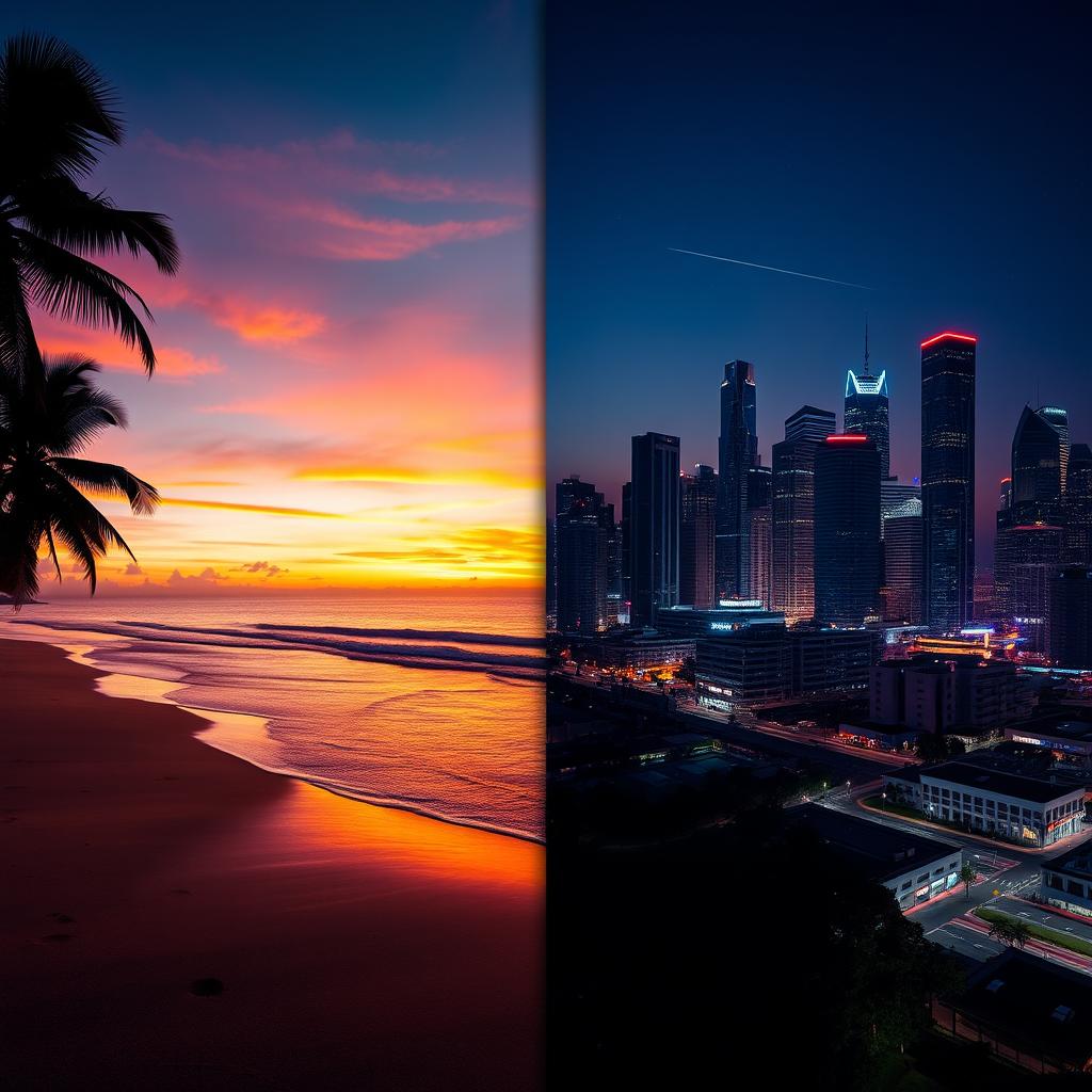 A stunning composition merging two images seamlessly