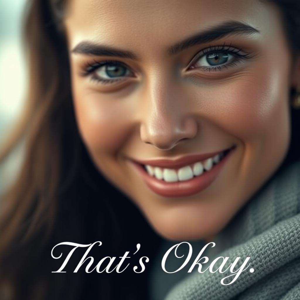 A beautifully detailed close-up portrait of a woman's face exuding charm and warmth, with soft lighting that emphasizes her alluring features